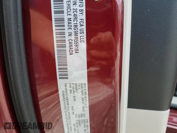2021 Chrysler Pacifica Touring L с VIN 2C4RC1BG9MR559184, выставлен на аукционе Copart как лот 56702195 с пробегом 31 946 миль миль и На запчасти • Non repairable. История ставок и продаж доступна на DreamBid. Изображение 14.