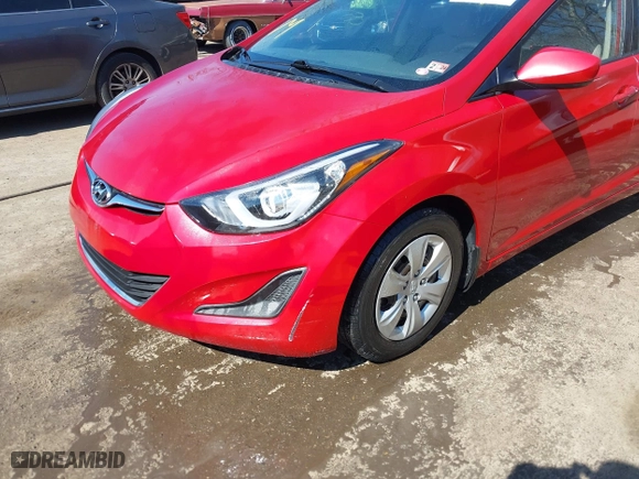 2016 Hyundai Elantra Value Edition with VIN KMHDH4AE2GU477376, listed as a IAAI auction lot 41686995 with 61,165 mi miles. Bid and sale history available at carsss.com. Image 6.