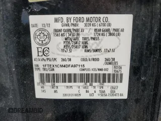 2013 Ford F-150 XL with VIN 1FTEX1CM4DFA97115, listed as a Copart auction lot 49899335 with Not Provided miles and Salvage Title. Bid and sale history available at carsss.com. Image 13.