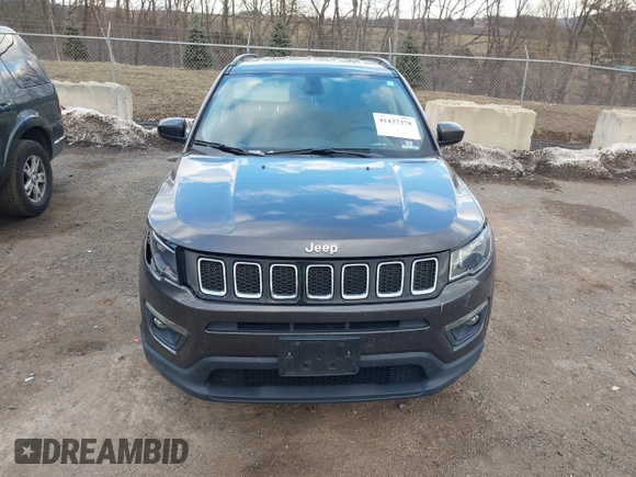 2019 Jeep Compass Latitude with VIN 3C4NJDBB1KT839413, listed as a IAAI auction lot 41437378 with 66,595 mi miles and . Bid and sale history available at DreamBid. Image 12.