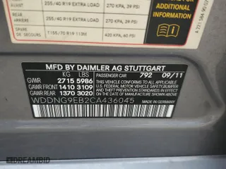 2012 Mercedes-Benz S-Class S 550 with VIN WDDNG9EB2CA436045, listed as a Copart auction lot 51347125 with 125,107 mi miles and Salvage Title. Bid and sale history available at carsss.com. Image 15.