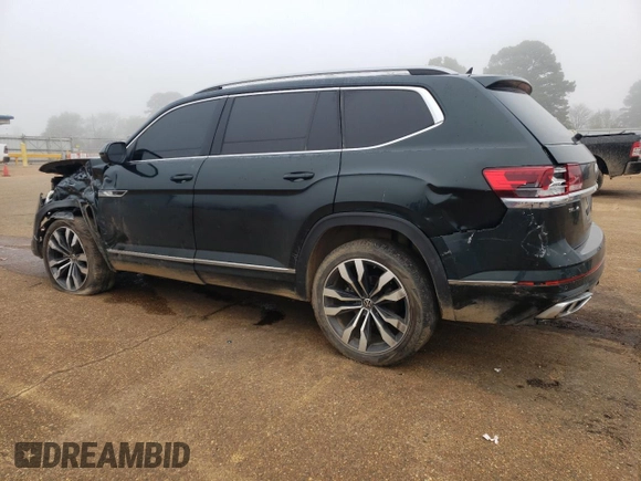 2021 Volkswagen Atlas SEL Premium R-Line with VIN 1V2FR2CA5MC602492, listed as a Copart auction lot 80429244 with 61,384 mi miles and Salvage title. Bid and sale history available at DreamBid. Image 2.
