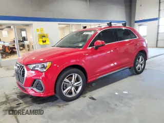 2022 Audi Q3 S line Premium with VIN WA1DECF33N1093338, listed as a Copart auction lot 46576785 with 58,764 mi miles and Salvage Title. Bid and sale history available at carsss.com. Image 1.