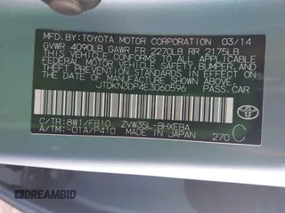 2014 Toyota Prius z VIN JTDKN3DP4E3060596, wystawiony jako IAAI lot #42344224 z przebiegiem 95 043 mil mil oraz . Historia ofert i sprzedaży dostępna na DreamBid. Obrazek 9.