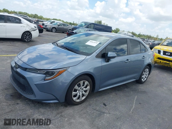 2020 Toyota Corolla LE with VIN 5YFEPRAE2LP070450, listed as a IAAI auction lot 40061850 with 62,850 mi miles. Bid and sale history available at carsss.com. Image 2.