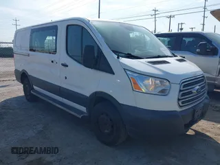 2018 Ford Transit with VIN 1FTYR1YM7JKA63317, listed as a IAAI auction lot 42216955 with 220,502 mi miles. Bid and sale history available at carsss.com. Image 1.