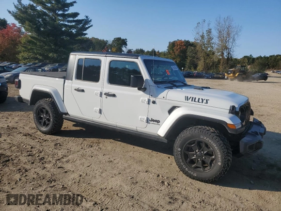 2021 Jeep Gladiator Willys with VIN 1C6HJTAG7ML557920, listed as a Copart auction lot 75614284 with 17,223 mi miles and Salvage title. Bid and sale history available at DreamBid. Image 4.