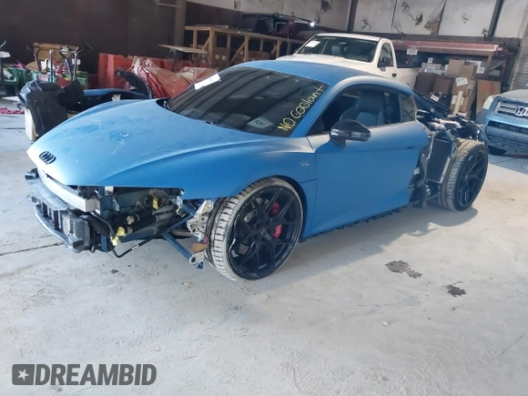 2023 Audi R8 performance quattro with VIN WUACEAFX5P7902124, listed as a IAAI auction lot 41426635 with 3,438 mi miles and . Bid and sale history available at DreamBid. Image 22.