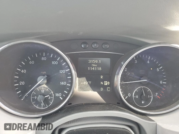 2009 Mercedes-Benz R 3.5L with VIN 4JGCB65E29A100893, listed as a Copart auction lot 46970625 with 114,118 mi miles and Salvage Title. Bid and sale history available at carsss.com. Image 9.