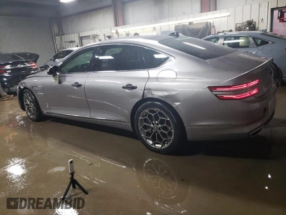 2021 Genesis G80 2.5T with VIN KMTGB4SC0MU044619, listed as a Copart auction lot 80350164 with 26,297 mi miles and Salvage Title. Bid and sale history available at DreamBid. Image 2.