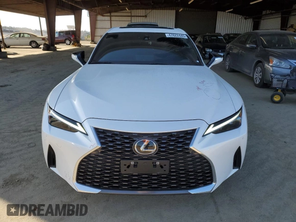 2023 Lexus IS with VIN JTHDA1D29P5126031, listed as a Copart auction lot 47622445 with 17,562 mi miles and Salvage Title. Bid and sale history available at carsss.com. Image 5.