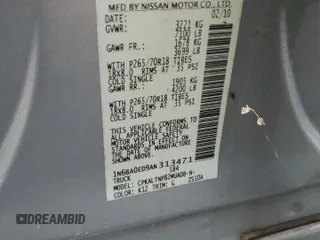 2010 Nissan Titan SE with VIN 1N6BA0ED9AN313471, listed as a Copart auction lot 53699235 with 218,649 mi miles and Clean Title. Bid and sale history available at carsss.com. Image 12.