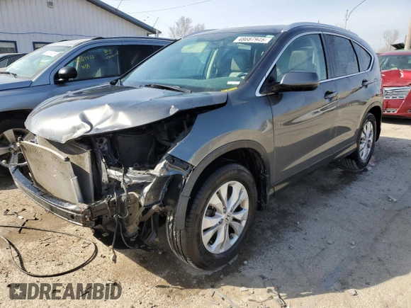 2013 Honda CR-V EX-L with VIN 2HKRM4H74DH673208, listed as a Copart auction lot 48687945 with 208,018 mi miles and Salvage Title. Bid and sale history available at carsss.com. Image 1.