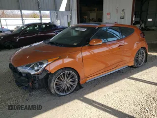 2013 Hyundai Veloster Turbo w/Black Int with VIN KMHTC6AE1DU095888, listed as a Copart auction lot 46693595 with 115,243 mi miles and Salvage Title. Bid and sale history available at carsss.com. Image 1.