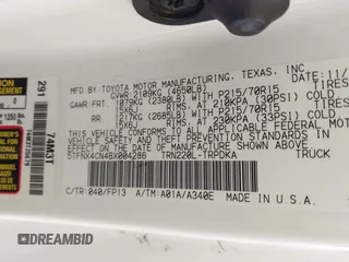 2011 Toyota Tacoma with VIN 5TFNX4CN4BX004286, listed as a IAAI auction lot 41808799 with 193,567 mi miles and . Bid and sale history available at DreamBid. Image 9.