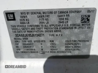 2018 Chevrolet Equinox LT with VIN 2GNAXJEV5J6134271, listed as a Copart auction lot 45498915 with 97,410 mi miles and Salvage Title. Bid and sale history available at carsss.com. Image 13.