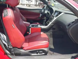 2018 Infiniti Q60 Red Sport 400 with VIN JN1FV7EL9JM630801, listed as a IAAI auction lot 42213699 with 76,759 mi miles and . Bid and sale history available at DreamBid. Image 5.