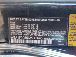 2016 BMW 2 Series 228i with VIN WBA1F9C55GV742645, listed as a Copart auction lot 74060104 with Not Provided miles and Clean Title. Bid and sale history available at DreamBid. Image 12.