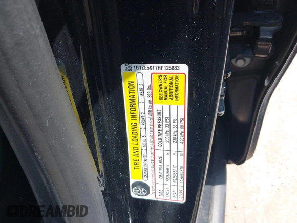 2017 Chevrolet Malibu LT with VIN 1G1ZE5ST7HF125883, listed as a IAAI auction lot 42050983 with Not Provided miles and . Bid and sale history available at DreamBid. Image 9.