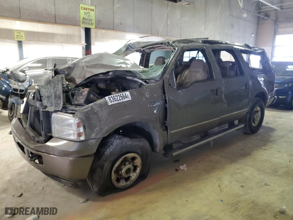 2005 Ford Excursion Limited with VIN 1FMSU43P55ED40585, listed as a Copart auction lot 83622664 with 0 mi miles and Salvage Title. Bid and sale history available at carsss.com. Image 1.