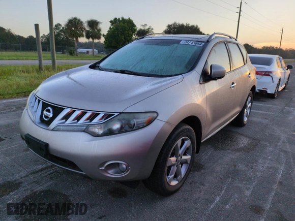 2009 Nissan Murano SL with VIN JN8AZ18U09W103215, listed as a Copart auction lot 74713684 with 0 mi miles and Salvage Title. Bid and sale history available at carsss.com. Image 1.