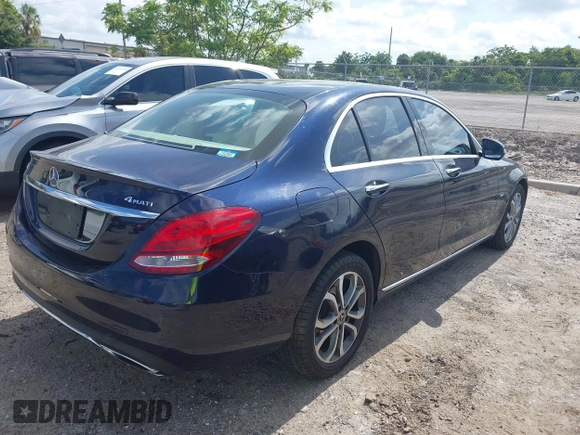 2017 Mercedes-Benz C 300 with VIN 55SWF4KB0HU212438, listed as a IAAI auction lot 42356168 with 59,579 mi miles and . Bid and sale history available at DreamBid. Image 4.