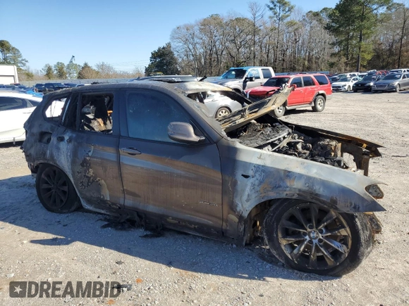 2013 BMW X3 xDrive28i with VIN 5UXWX9C50D0A16658, listed as a Copart auction lot 43285925 with 0 mi miles and Salvage Title. Bid and sale history available at carsss.com. Image 4.