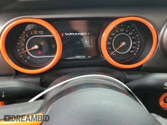 2019 Jeep Wrangler Unlimited Sport S with VIN 1C4HJXDG4KW621287, listed as a Copart auction lot 63123175 with 86,412 mi miles and Salvage title. Bid and sale history available at DreamBid. Image 9.