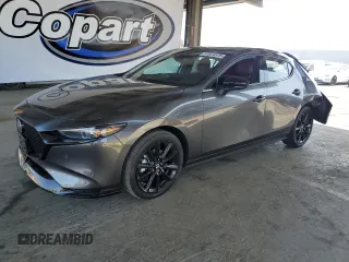2025 Mazda 3 Premium Plus with VIN JM1BPBNYXS1774588, listed as a Copart auction lot 57524575 with 424 mi miles and Salvage title. Bid and sale history available at DreamBid. Image 1.