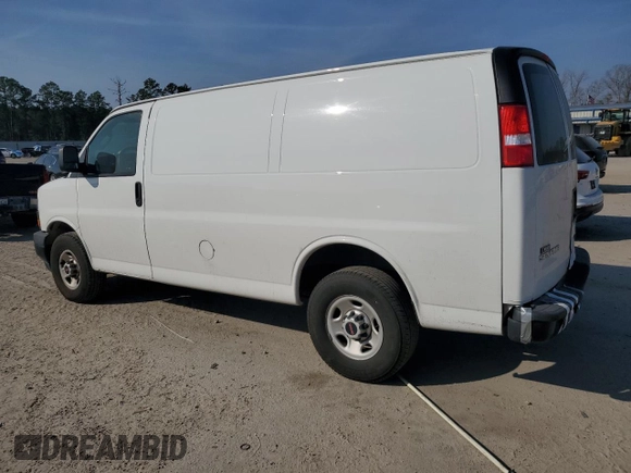 2019 GMC Savana Cargo Van with VIN 1GTW7AFP0K1301879, listed as a Copart auction lot 42157385 with 65,831 mi miles and Salvage Title. Bid and sale history available at carsss.com. Image 2.