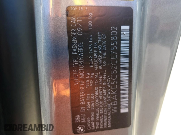 2012 BMW 3 Series 328i with VIN WBAKE5C52CE755802, listed as a Copart auction lot 47130565 with 62,869 mi miles and Salvage Title. Bid and sale history available at carsss.com. Image 12.