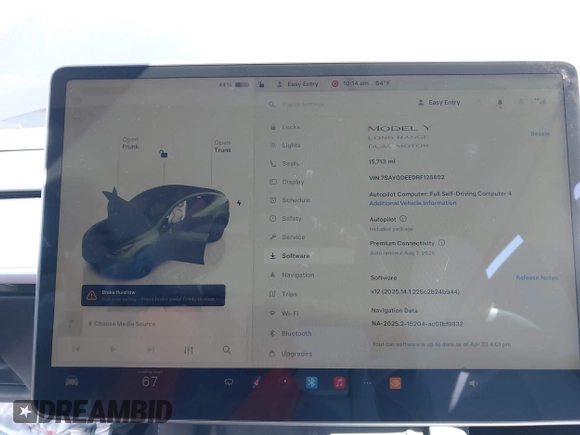 2024 Tesla Model Y Long Range z VIN 7SAYGDEE0RF128802, wystawiony jako IAAI lot #42128685 z przebiegiem 15 713 mil mil oraz . Historia ofert i sprzedaży dostępna na DreamBid. Obrazek 7.