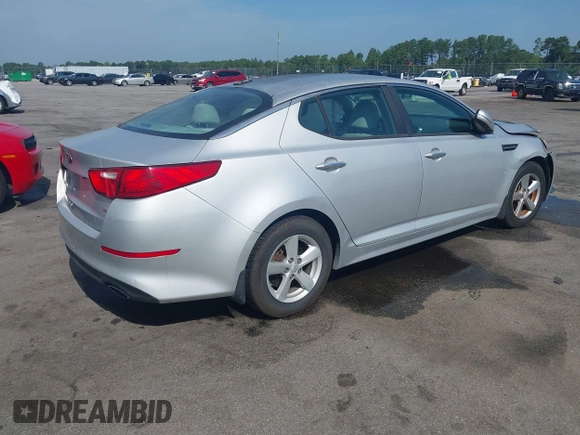 2015 Kia Optima LX with VIN 5XXGM4A75FG378795, listed as a IAAI auction lot 42604014 with 57,199 mi miles and . Bid and sale history available at DreamBid. Image 4.