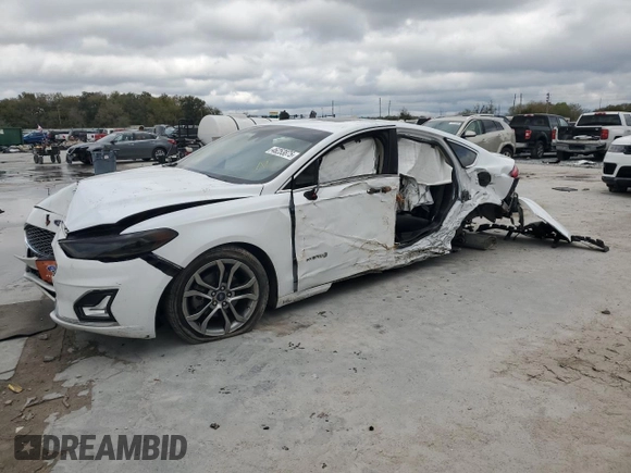2019 Ford Fusion Hybrid Titanium with VIN 3FA6P0RU4KR155929, listed as a Copart auction lot 46253875 with 0 mi miles and Non Repairable. Bid and sale history available at carsss.com. Image 1.