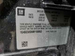 2011 Buick LaCrosse CXL with VIN 1G4GC5ED5BF158862, listed as a Copart auction lot 50222785 with 115,533 mi miles and Clean Title. Bid and sale history available at carsss.com. Image 12.