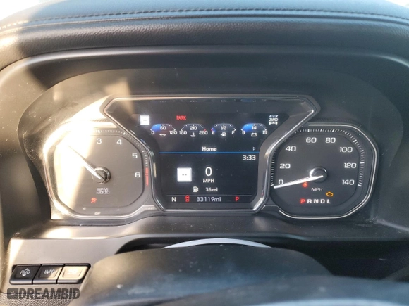 2020 GMC Sierra 1500 Denali with VIN 1GTU9FEL5LZ106974, listed as a Copart auction lot 83200414 with 33,119 mi miles and Salvage Title. Bid and sale history available at carsss.com. Image 9.