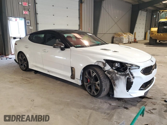 2021 Kia Stinger GT1 with VIN KNAE45LC6M6096214, listed as a Copart auction lot 64256044 with 27,625 mi miles and Salvage Title. Bid and sale history available at DreamBid. Image 4.