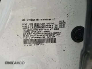 2019 Honda Pilot EX-L z VIN 5FNYF6H59KB044782, wystawiony jako Copart lot #56832875 z przebiegiem 119 168 mil mil oraz Szkoda całkowita • Salvage title. Historia ofert i sprzedaży dostępna na DreamBid. Obrazek 13.