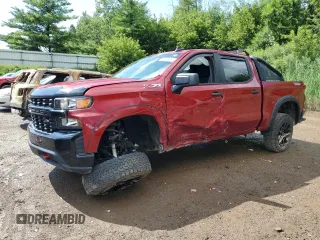 2022 Chevrolet Silverado 1500 Custom Trail Boss with VIN 1GCPYCEL5NZ120696, listed as a Copart auction lot 64748664 with 68,281 mi miles and Salvage Title. Bid and sale history available at DreamBid. Image 1.