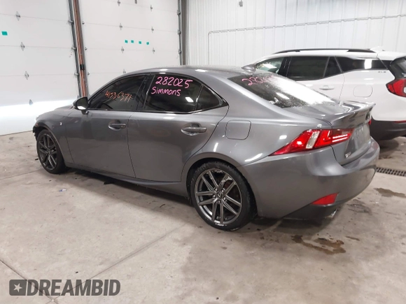 2015 Lexus IS 250 with VIN JTHCF1D29F5020402, listed as a IAAI auction lot 41536371 with 154,595 mi miles and . Bid and sale history available at DreamBid. Image 3.