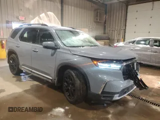 2025 Honda Pilot Elite with VIN 5FNYG1H81SB017554, listed as a Copart auction lot 41770965 with 11,893 mi miles and Salvage Title. Bid and sale history available at DreamBid. Image 4.