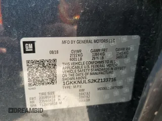 2019 GMC Acadia SLT с VIN 1GKKNULS2KZ133716, выставлен на аукционе Copart как лот 55341895 с пробегом 33 358 миль миль и Списание • Salvage title. История ставок и продаж доступна на DreamBid. Изображение 13.