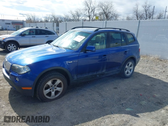 2008 BMW X3 3.0si with VIN WBXPC93448WJ17004, listed as a IAAI auction lot 41965989 with 127,556 mi miles. Bid and sale history available at carsss.com. Image 2.