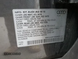 2019 Audi Q7 Premium Plus z VIN WA1LAAF75KD006144, wystawiony jako Copart lot #57256785 z przebiegiem 70 690 mil mil oraz Szkody całkowita. Historia ofert i sprzedaży dostępna na DreamBid. Obrazek 13.