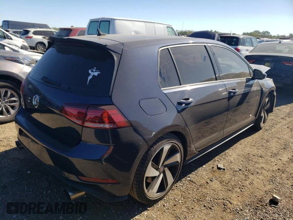 2019 Volkswagen Golf GTI S with VIN 3VW5T7AU1KM023789, listed as a Copart auction lot 70594764 with 0 mi miles and Salvage Title. Bid and sale history available at carsss.com. Image 3.