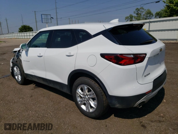 2020 Chevrolet Blazer LT with VIN 3GNKBCR42LS712590, listed as a Copart auction lot 60539095 with 43,309 mi miles and Salvage title. Bid and sale history available at DreamBid. Image 2.
