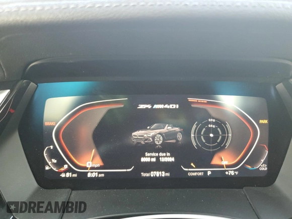 2022 BMW Z4 sDriveM40i with VIN WBAHF9C04NWX90938, listed as a Copart auction lot 74031664 with 7,813 mi miles and Non repairable. Bid and sale history available at DreamBid. Image 9.