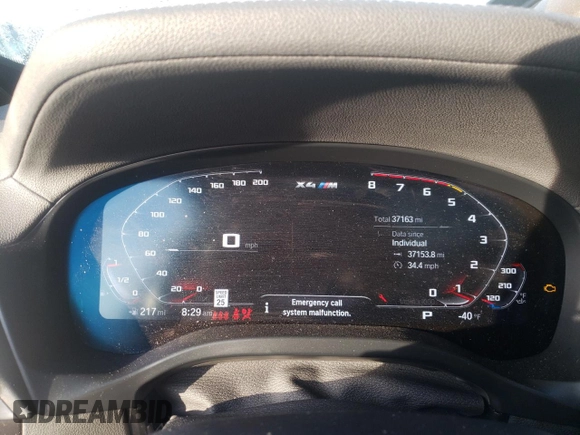 2022 BMW X4 M z VIN 5YM23EC05N9L05268, wystawiony jako Copart lot #81892214 z przebiegiem 37 163 mil mil oraz Szkody całkowita. Historia ofert i sprzedaży dostępna na DreamBid. Obrazek 9.