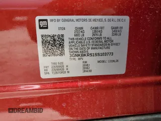 2025 Chevrolet Blazer RS with VIN 3GNKBKRS1SS103773, listed as a Copart auction lot 53402495 with 529 mi miles and Clean title. Bid and sale history available at DreamBid. Image 13.