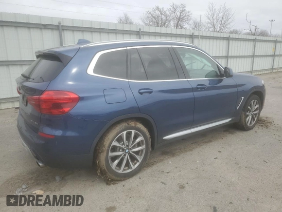 2019 BMW X3 xDrive30i with VIN 5UXTR9C59KLE11205, listed as a Copart auction lot 49008155 with Not Provided miles and Salvage Title. Bid and sale history available at DreamBid. Image 3.
